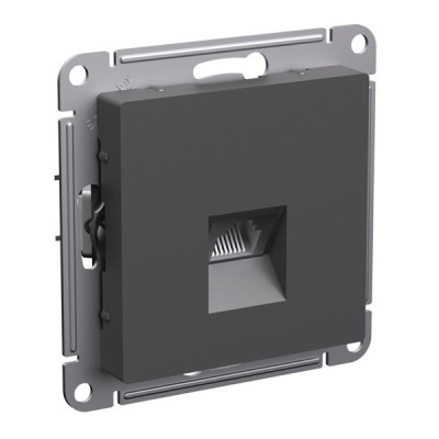 ATN001486 - ATLASDESIGN РОЗЕТКА компьютерная RJ45 кат. 6A, механизм, БАЗАЛЬТ, Systeme Electric
