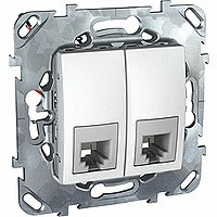 MGU5.9191.18ZD - Unica розетка тлф 2xrj12 2х6 конт. , белый