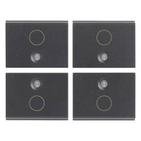 Vimar 4 половинки одномодульной клавиши с символом "О", серые, 16841.0