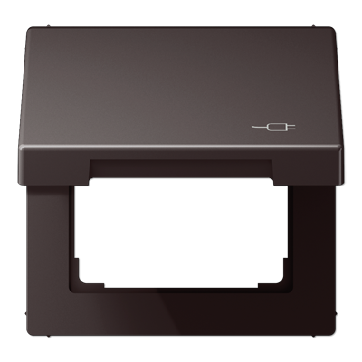 Рамка с подпружиненной крышкой для механизмов 50*50, с символом "Вилка", AL2990KLSOCD