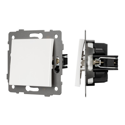 Механизм выключателя одноклавишный проходной SWT-MKP1-PL-WH-V (250V, 10A) (Arlight, -), 049871