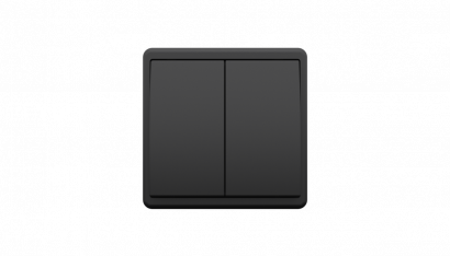 Выключатель 2-клавишный, Efapel Apolo 5000, цвет  черный матовый