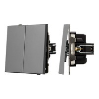 054068 - Механизм выключателя двухклавишный проходной SWT-TENDO-MKP2-PL-GR (230V, 10A) (Arlight, -)