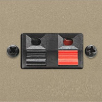 N2257.1 CV - Механизм аудиоразъёма для подключения громкоговорителей/динамиков (прищепки), чёрный+красный, 2-модульный, серия Zenit, цвет шампань - 2CLA225710N1901