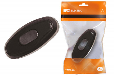 Выключатель на шнур 6А 250В черный TDM Electric, SQ1806-0022