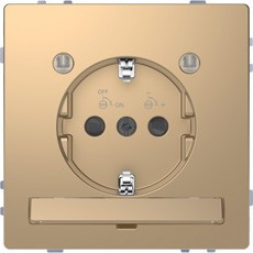 D-Life Розетка 2К+З 16 А, 250 В~, с LED-модулем, шампань