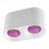 Denkirs DK3096-WH+PI Светильник накладной IP 20, 10 Вт, GU5.3, LED, белый/розовый, пластик