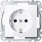 SM Розетка со шторками 2К+З 16А 250В~, активн. бел.