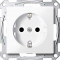 SM Розетка со шторками 2К+З 16А 250В~, активн. бел.