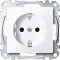 SM Розетка со шторками 2К+З 16А 250В~, активн. бел.