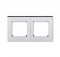 ABB EPJ Levit серебро / дымчатый чёрный Рамка 2 поста