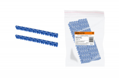 Маркер наборный - символ "6" голубой 1,5 мм2 (150 шт.) TDM Electric, SQ0534-0007