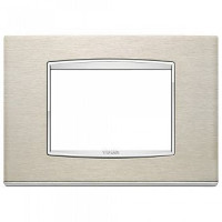 20653.C91 - Vimar Накладка классика для 3 модуля нержавеющая сталь натуральная зашкуреная