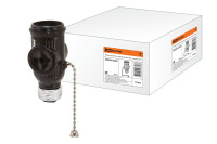 Патрон-розетка карболитовый с выключателем, Е27, черный, TDM Electric, SQ0335-0026