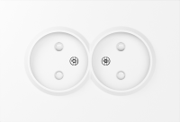 Donel A07 глянцевый белый накладка для розетки 2-й без заземления, со шторками 16A 250 В~,серия DB, DE22603