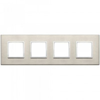 Vimar Накладка Eikon Evo на 8 модулей (2+2+2+2) расстояние между центрами 71мм, светлая бронза, 21669.04