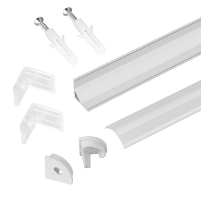 Профиль с экраном ARH-KANT-H16-2000 ANOD+OPAL (Arlight, Алюминий), 036770