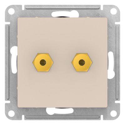 ATN000287 - ATLASDESIGN АУДИОРОЗЕТКА двойная, БЕЖЕВЫЙ, Systeme Electric