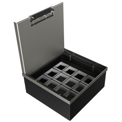 Donel Лючок в пол 24 мод. (12 мод. 45х45 мм.), металл, в уровень с напольным покрытием, DFB24MLVL