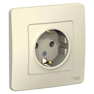 BLANCA С/У РОЗЕТКА с заземлением без шторок, 16А, 250В, МОЛОЧНЫЙ