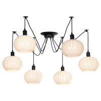 LUSSOLE SHIRLEY Люстра мультиплекс, цвет основания - черный, плафон - стекло (цвет - белый), 6x60W E27, LSP-8438