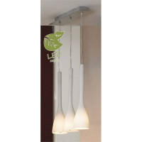 LUSSOLE VARMO Подвесной светильник, цвет основания - матовый никель, плафон - стекло (цвет - белый), 3x6W E14, GRLSN-0106-03