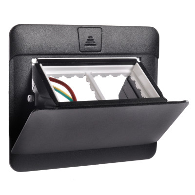 Legrand Выдвижной розеточный блок - неукомплектованный - IP 40 - 4 модуля - чёрный, 054026