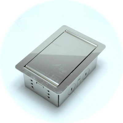 Металлический Люк в пол для розеток, на 2 модуля, Нержавеющая сталь