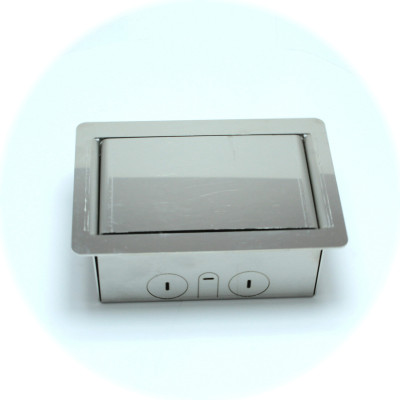 Металлический Люк в пол для розеток, на 2 модуля, Нержавеющая сталь