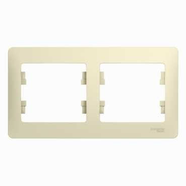 Glossa Рамка 2-ная, горизонтальная, беж.