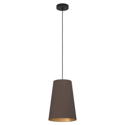 390195 Подвес PETROSA, 1x40W(E27), сталь, черный, текстиль, капучино, латунный