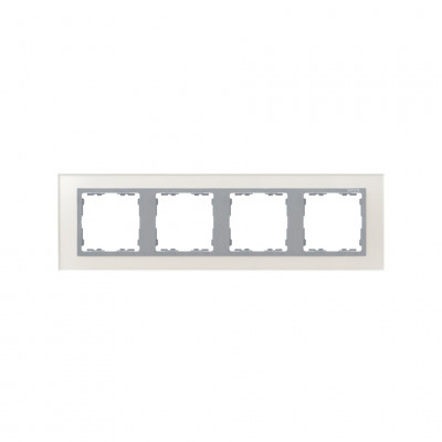 Simon S82N Рамка 4-ная, серебро - алюминий (стекло), 82947-62