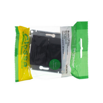 GLOSSA 2-клавишный ВЫКЛЮЧАТЕЛЬ с подсветкой, сх.5а, 10АХ, механизм, АНТРАЦИТ