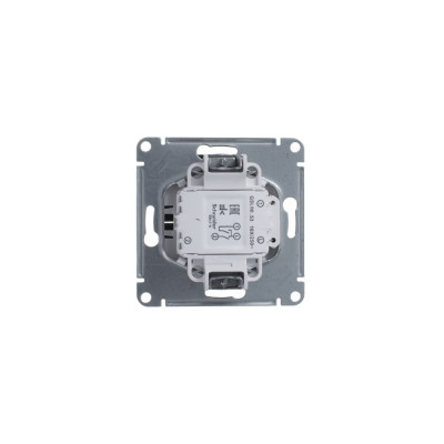 GLOSSA 2-клавишный ВЫКЛЮЧАТЕЛЬ с подсветкой, сх.5а, 10АХ, механизм, АНТРАЦИТ