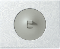 Legrand Выключатель 1-клавишный, тумблерный, вставка - титан,  материалы - Фарфор Белая Феерия, серия Celiane
