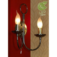 LUSSOLE TODI Бра, цвет основания - черный хром, 2x7W E14, GRLSA-4611-02