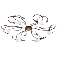 90697 Люстра GERBERA 1, 6х33W (G9), ?780, коричневый антик/белое стекло