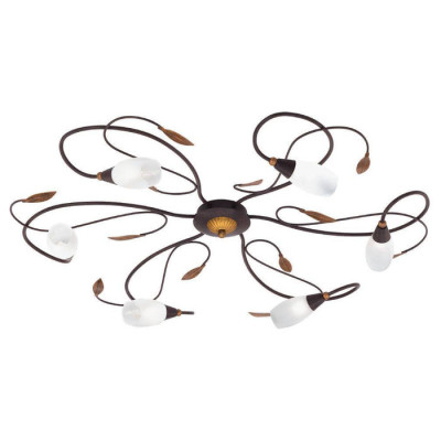 90697 Люстра GERBERA 1, 6х33W (G9), ?780, коричневый антик/белое стекло