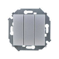 Simon Simon15 Выключатель 3-клав., 10А, 230В~, винт. зажим, алюминий, 1591391-033