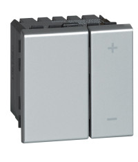 Legrand Светорегулятор ECO - Программа Mosaic - 2 модуля - без нейтрали - 2-проводной - 400 Вт - алюминий, 079207