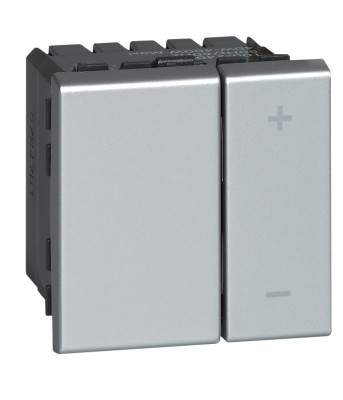 Legrand Светорегулятор ECO - Программа Mosaic - 2 модуля - без нейтрали - 2-проводной - 400 Вт - алюминий, 079207