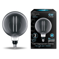 Лампа Gauss Filament G200 6W 330lm 4000К Е27 gray straight LED 1/6, 154802205