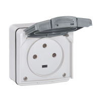 Розетка 3К+3 - с винтовыми зажимами - Программа Plexo - IP 55 - IK 08 - серый - 20 A - 400 В