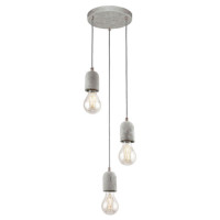 95523 Подвес SILVARES, 3х60W(E27), ?250, H1500, сталь, cерый/бетон, серый