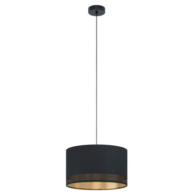 99273 Подвес ESTEPERRA, 1x40W(E27), сталь, черный/текстиль, черный, золотой