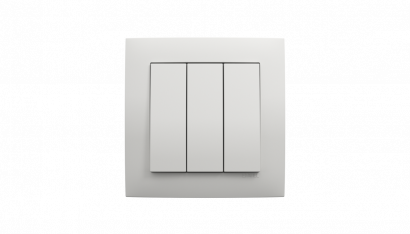 Выключатель 3-клавишный, Efapel серия Logus 90 - Base, цвет белый