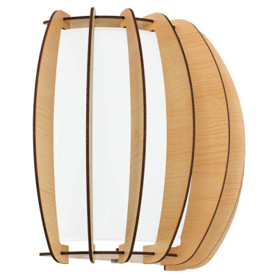 95602 Бра STELLATO 1, 1х60W (E27), L285, H250, сталь, белый/дерево, стекло, клен