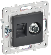 SKANDY Роз. двойная TV+RJ45 кат.6E SK-A15T титан IEK, SK-AK20-2-K48