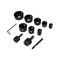 Набор коронок по дереву (19, 22, 28, 32, 38, 44, 54, 64 мм) 2 держателя с ключом Kranz, KR-92-0251