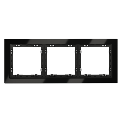 Рамка стеклянная VOLTUM S70 на 3 поста, (черный,стекло), VLS110308